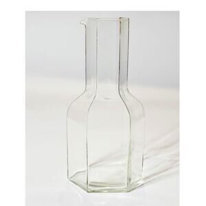 Vintage 70s Glass Hexagonal Carafe Bottle BODA Sweden Bertil Vallien OKTAV